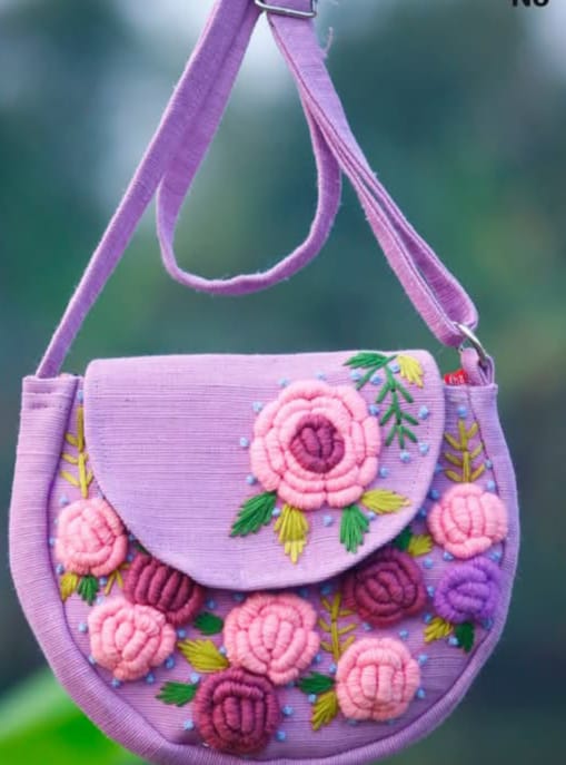 স্টাইলিশ কলেজ ব্যাগ - Handstitch Work Sylish College Bag - Image 4